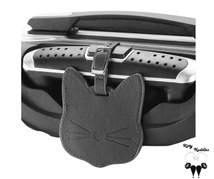 Black cat themed luggage tag