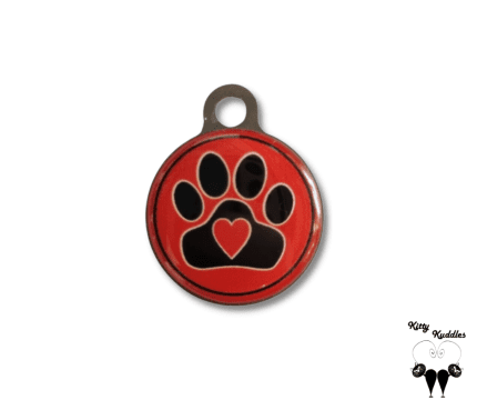 Paw heart pet ID tag