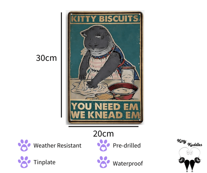 Tin Sign - Kitty Biscuits