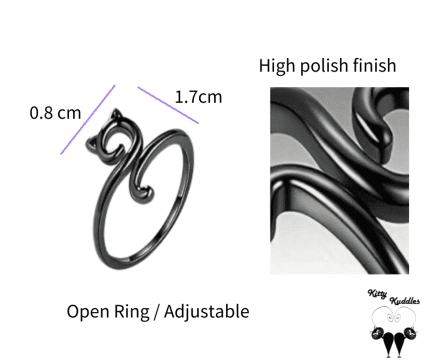 Adjustable cat ring / Crochet ring dimensions