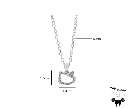 Hello Kitty Kawaii Style Metal Necklace size