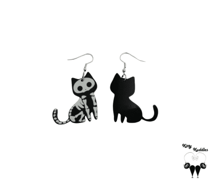 Cat Skeleton Earrings