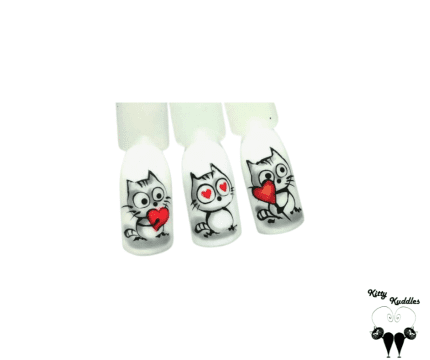 Cat Cute Cartoon Nail Art Stickers size