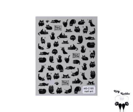 Black Cat Nail Art Stickers