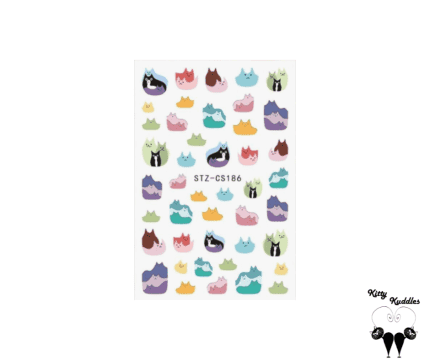 Colorful Cat Nail Art Stickers