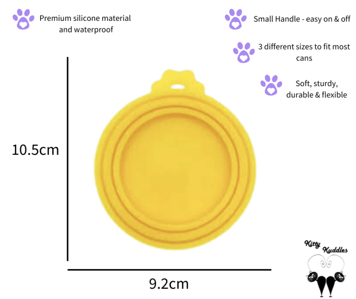 Pet tin food cover - yellow size