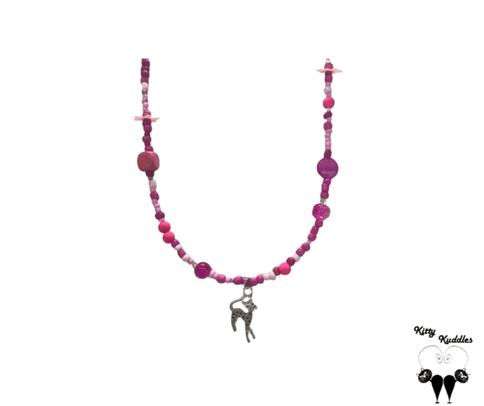 Slinky Cat Necklace Pink