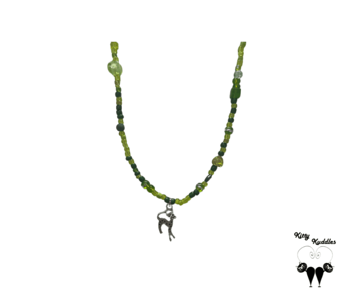 Slinky Cat Necklace Green