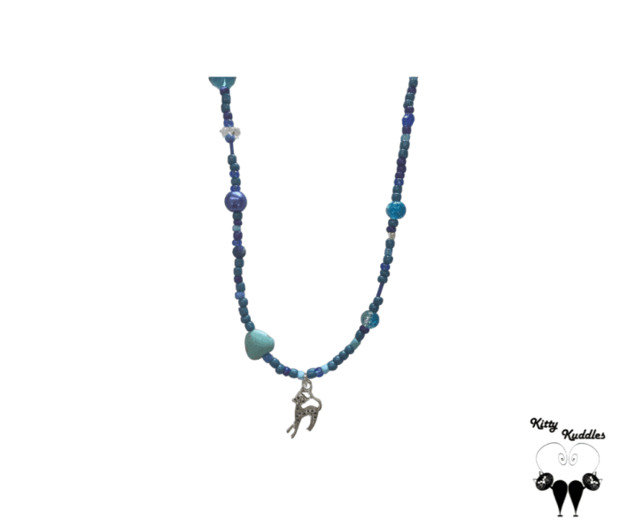 Slinky Cat Necklace Blue