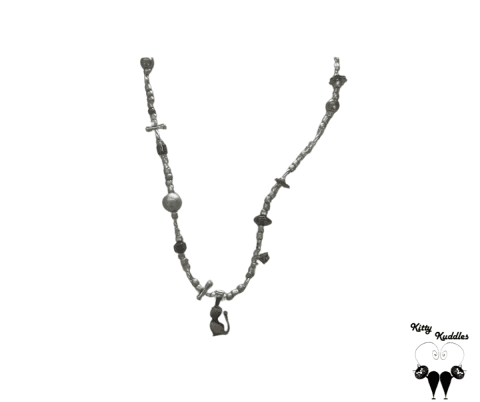 Meow Cat Necklace Silver