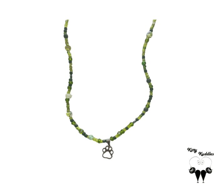 Dainty Paw Necklace Green