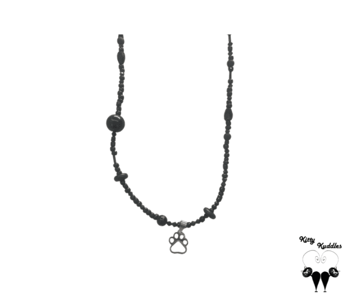 Dainty Paw Necklace Black